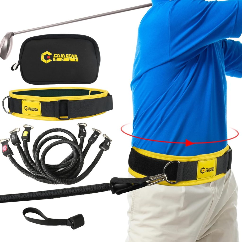 GAIARENA Golf Core Strength Trainer Swing Power Training, Golfing Exercise Resistance Bands, Indoor Gym Exerciser Golf Fitness Equipment to Improve Speed Strength Flexibility Rotation Swing Posture