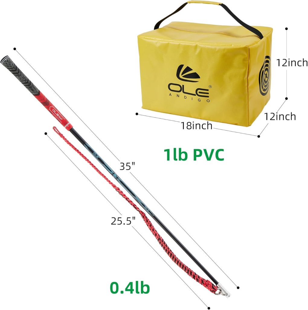 Golf Swing Whip Impact Bag Set Golf Swing Speed Trainer for Club Head Speed and Distance,Golf Training Aid for Full Swing Training,Correct Impact Spot Visualization,Full Release