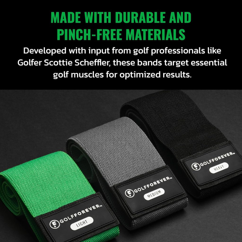 Mini Bands Proven by Golfer Scottie Scheffler | Golf Training Premium Fitness Bands | Premium Golf Training Aid to Improve Strength Flexibility Swing Posture | 3 Resistance Levels | 3pcs