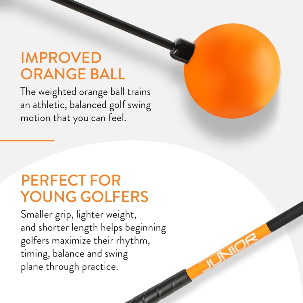 Orange Whip Golf Swing Trainer Aid Patented Made in USA for Improved Rhythm, Flexibility, Balance, Tempo, and Strength *American Made*