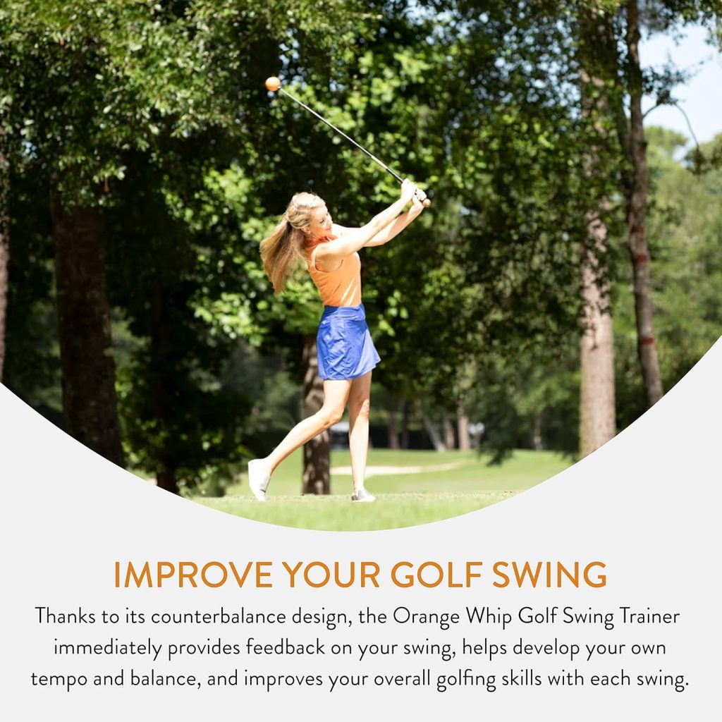 Orange Whip Golf Swing Trainer Aid Patented Made in USA for Improved Rhythm, Flexibility, Balance, Tempo, and Strength *American Made*