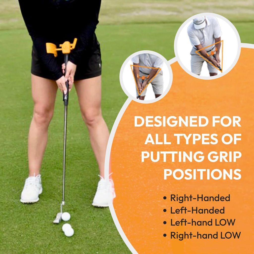 The Putt Master Golf Putting Aid Trainer, Patented Short Game Golf Swing Training for Precision and Accuracy, Made in USA by Orange Whip Golf