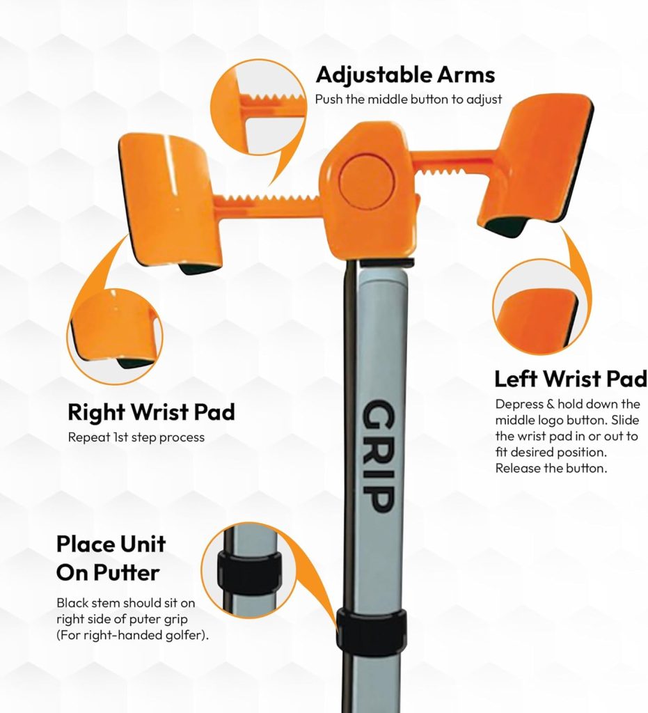 The Putt Master Golf Putting Aid Trainer, Patented Short Game Golf Swing Training for Precision and Accuracy, Made in USA by Orange Whip Golf