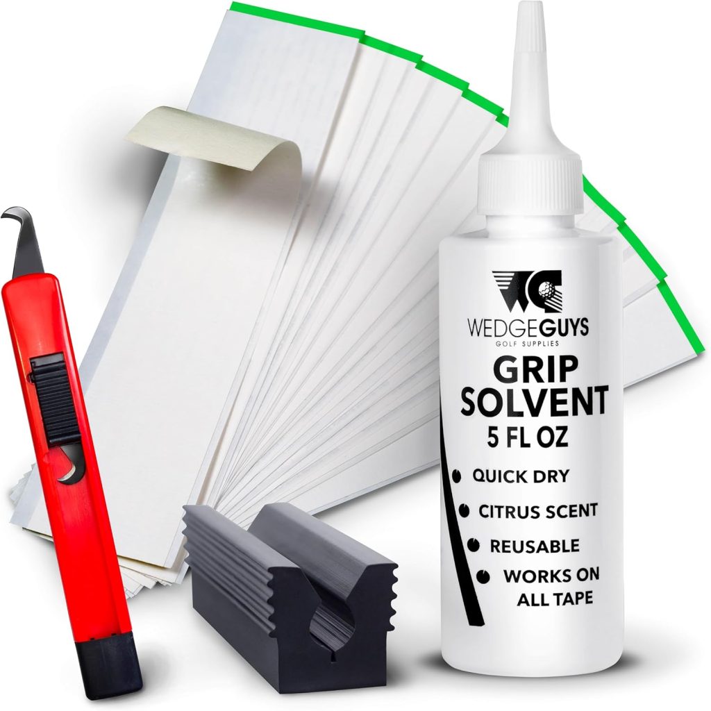 Wedge Guys Golf Grip Kits for Regripping Golf Clubs - Professional Quality - Options Include Hook Blade, 15 or 30 Grip Tape Strips, 5 or 8 oz Grip Solvent Rubber Vise Clamp