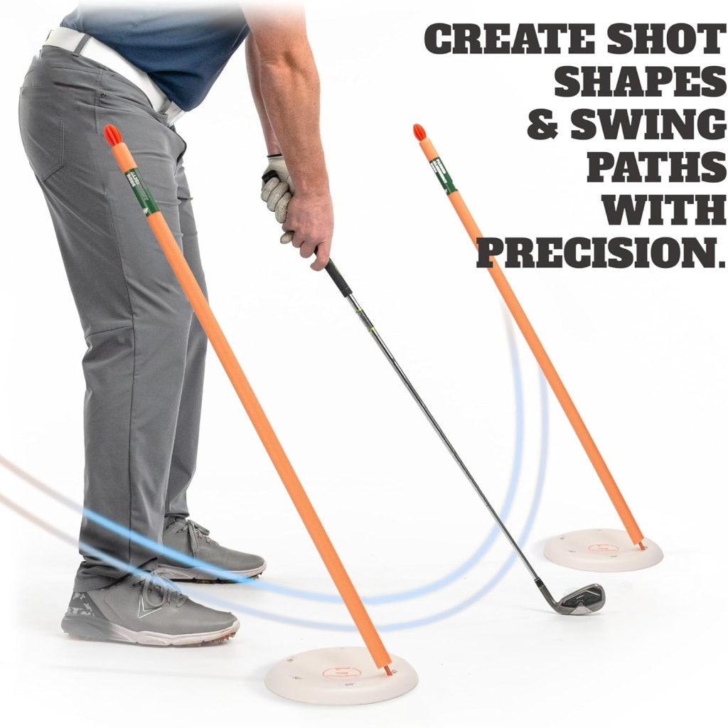 Alignment Discs and Padded Golf Alignment Rods Make The Perfect Golf Swing Trainer | Quickly Adjust Golf Alignment Stick Angles | Golf Training Aid with Two Alignment Discs and Alignment Rods