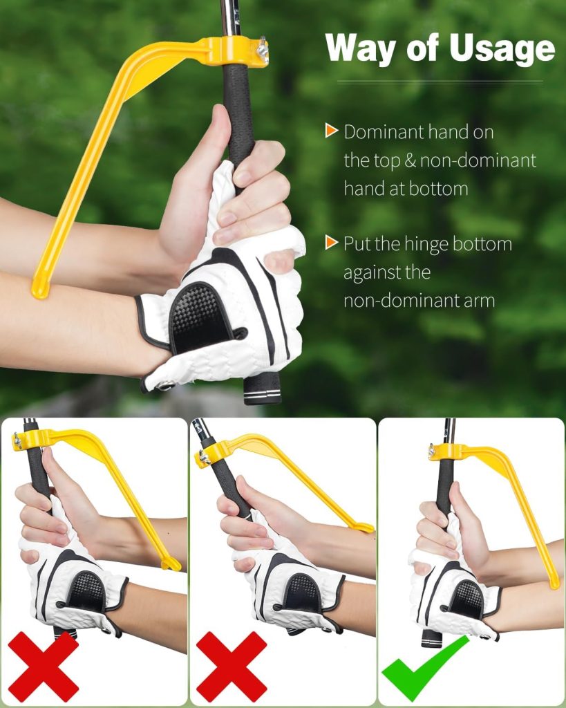 GreenHaven Golf Training Wrist Hinge Golf Swing Training Aid Swing Correcting Trainer Tool for Golfers Beginners Arm Elbow Posture Teaching Accessory for Golf Club Practice