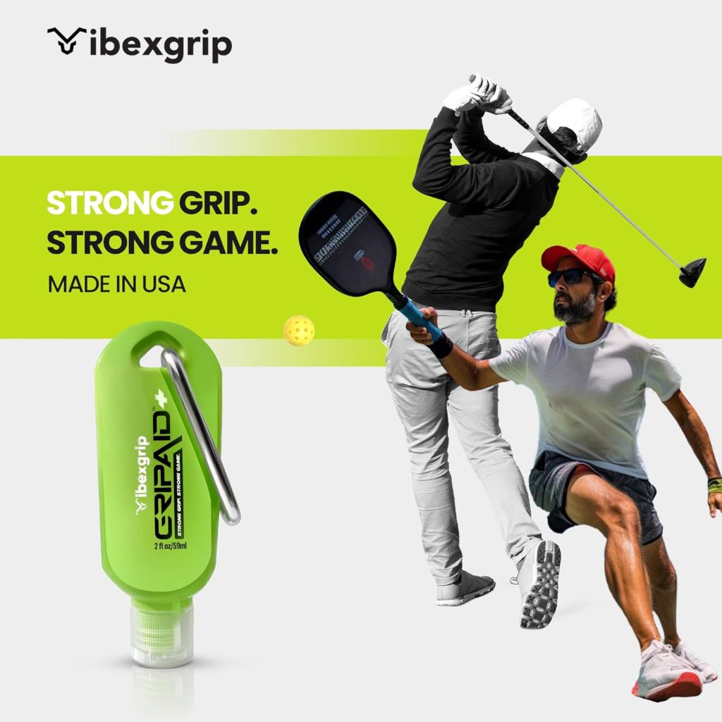 GRIPAID - Hand Gel Grip Enhancer, Prevent Sweaty Hands for a Strong Grip, Golf, Tennis, Gaming, Pickleball Grip, 2 Ounces