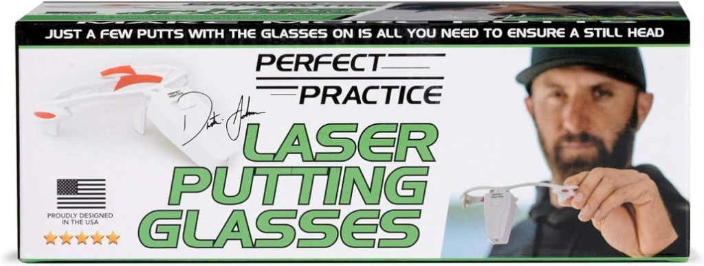 PERFECT PRACTICE Golf Laser Glasses - Putting Trainer Golf Swing Aid with Pointer to Monitor Ball Aim - Putt Tracker for Outdoor and Indoor Training