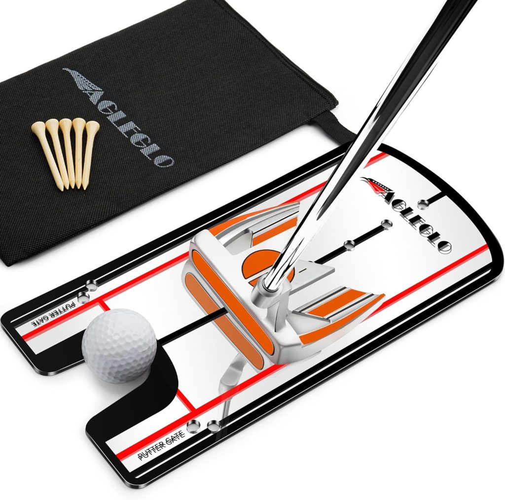 prowithlin Golf Putting Mirror, Putting Mirror Training Aid for Golf with Putter Line Mirrored Acrylic, Putting Trainer for Golfer Align Eyes, Body, Putter Face, Golf Training Aid Equipment 12”Lx 6”W