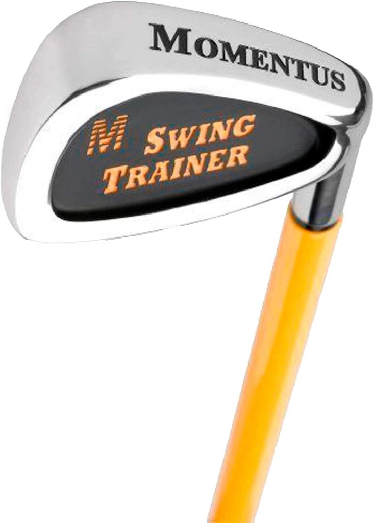 MOMENTUS Weighted Golf Swing Trainer - Shortened 7 Iron Swing Trainer Golf Club - Swing Trainer Aid to Improve Golf Shot Accuracy and Swing Speed for a Better Golf Game